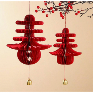 1pc Chinese New Year Home Decor, Creative 3D Paper Folding Fu Character