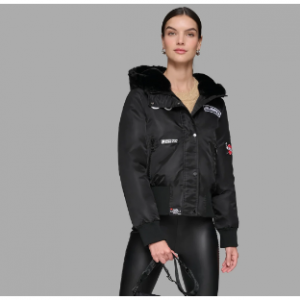 Karl Lagerfeld Paris Logo Patch Hooded Bomber Jacket 夾克