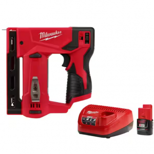 Milwaukee M12 12-Volt Lithium-Ion Cordless 3/8 in. Crown Stapler with Compact Battery Pack 