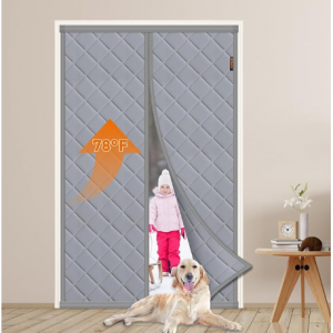 MAGZO Magnetic Winter Thermal Insulated Door Curtain Fits Door Size 35" x 80" @ Amazon