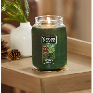 Yankee Candle Balsam & Cedar Scented, Classic 22oz Large Jar Single Wick Candle @ Amazon