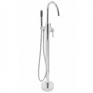 AKDY 1-Handle Freestanding Floor Mount Roman Tub Faucet Bathtub Filler with Hand Shower in Chrome