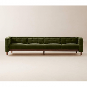 Marconi 105 英寸簇绒绿色天鹅绒沙发