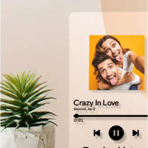 Spotify Glass 定製可掃描鑰匙扣 Spotify Code 音樂牌匾鑰匙圈音樂相框禮物