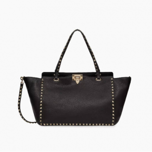 Valentino Garavani Medium Grainy Calfskin 铆钉手提包