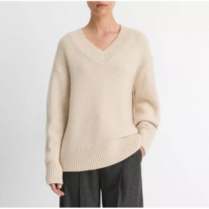 30% Off Wool and Cashmere Drop-Shoulder V-Neck Sweater @ Vince