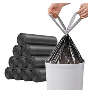 YAUD Trash Bag Drawstring Garbage Bags, 50 Counts,4-6 Gallon (Black) @ Amazon