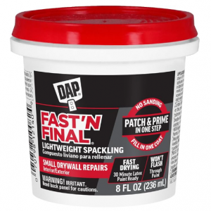 Dap 12140 Fast N Final Interior Exterior Spackle, 1/2-Pint,White, 8 Fl Oz (Pack of 1) @ Amazon