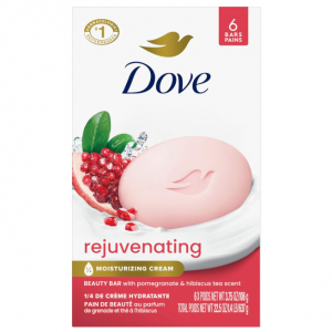 Dove Beauty Bar Soap Rejuvenating Pomegranate & Hibiscus Tea 3.75 oz 6 Count @ Amazon