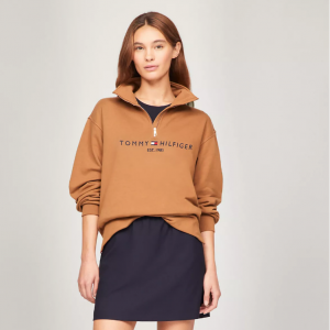 60% Off Half-Zip Embroidered Logo Sweatshirt @ Tommy Hilfiger