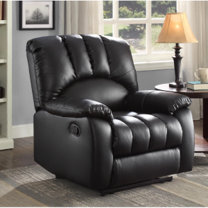 Mainstays Small Space Recliner with Pocketed Comfort Coils, Black Faux Leather @ Walmart