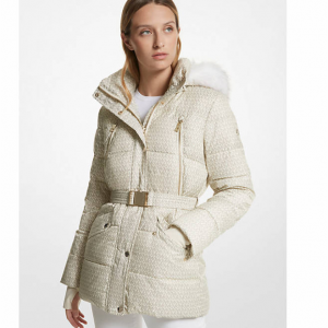 Michael Kors Faux Fur Trim Quilted 羽绒服