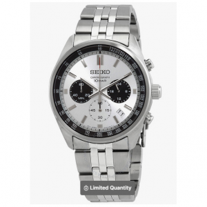 SEIKO计时石英白色表盘男士手表