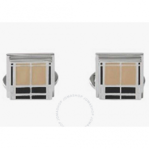 Burberry 格纹镀钯格纹设计方形袖扣