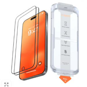 适用于 iPhone 16 Pro Max 的 GlassGo 钢化屏幕保护膜(2 件装)