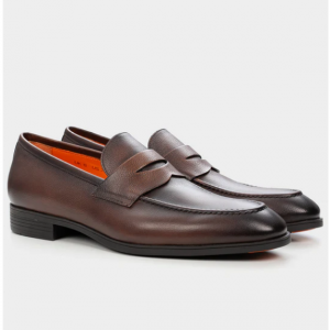 20% Off Leather Penny Loafer Shoe Brown @ Louis Copeland