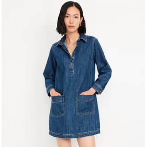 Old Navy Jean Popover Shirt Dress