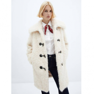 76% Off Fur-effect Midi-coat @ Mango Outlet