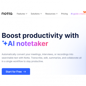 Notta 智能会议笔记与音频转录 AI，Pro 版本额外5折一年仅需$46.03，生成式 AI