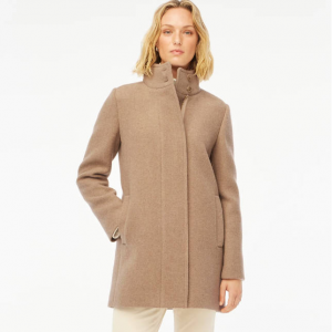 J.Crew City coat with button neck