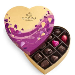 情人节心形什锦黑巧克力礼盒，14 块