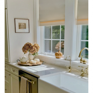 百合亞麻羅馬窗簾和百葉窗