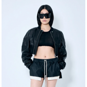 Rick Owens Girdered Bomber Cropped Jacket