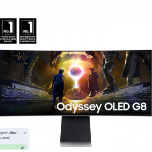 $550 off 34" Odyssey OLED G8 (G85SD) Ultra-WQHD Curved Gaming Monitor @Samsung