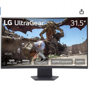 33% off LG 32GS60QC-B Ultragear 32-inch Curved Gaming Monitor @Amazon