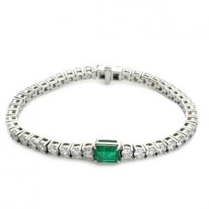 Artizan Joyeria 祖母绿切割网球手链