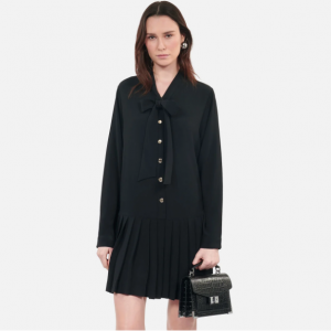The Kooples Short black dress with pleating 百褶连衣裙