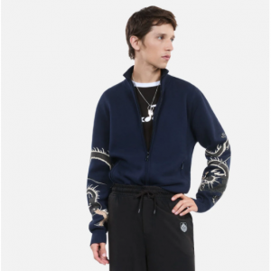 The Kooples Navy blue wool blend cardigan 拉链开衫