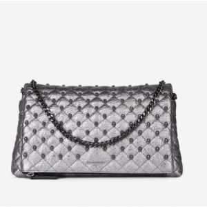 The Kooples Medium Heritage clutch in gunmetal leather 手拿包