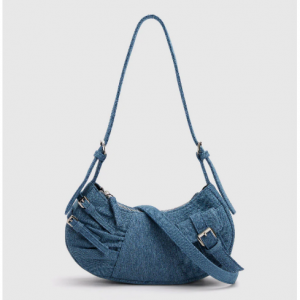 Urban Revivo Buckles Decor Denim Shoulder Bag