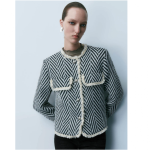 Urban Revivo Crew Neck Jacket With Fake Pockets