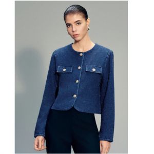 Urban Revivo Crew Neck Denim Jacket