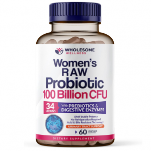 Wholesome Wellness Women 100 Billion CFUs Capsules with Prebiotics, 60 Count @ Amazon