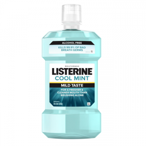 Listerine Zero Alcohol Mouthwash, Cool Mint Flavor, 1 L @ Amazon