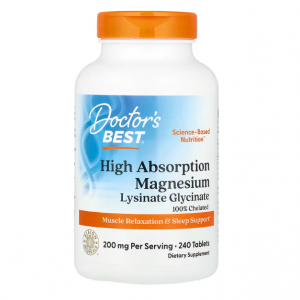 Doctor's Best, High Absorption Magnesium, 200 mg, 240 Tablets (100 mg Per Tablet)