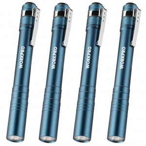 WORKPRO LED Pen Light, Aluminum Pen Flashlights, Pocket Flashlight with Clip, (4-Pack) @ Amazon