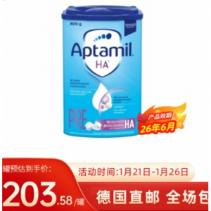 Aptamil 愛他美 PROSYNEO HA 新版適度水解低敏嬰幼兒奶粉Pre段(適用於初生嬰兒)800g