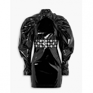 ROTATE BIRGER CHRISTENSEN Kimmy crystal-embellished cutout vinyl mini dress