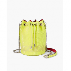 PUCCI Marie Jane neon crystal-embellished suede bucket bag