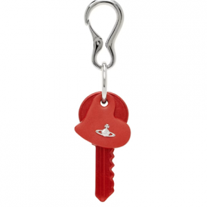 Vivienne Westwood Silver & Red Key & Heart Keychain