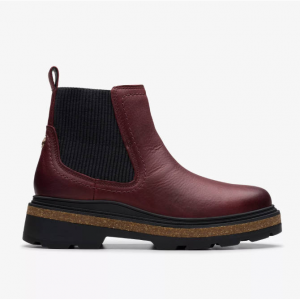 Clarks Hencroft Step Waterproof Burgundy Leather