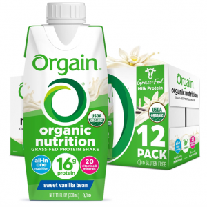 Orgain Organic Nutritional Shake, Vanilla Bean - Meal Replacement, 11 Fl Oz (Pack of 12) @ Amazon