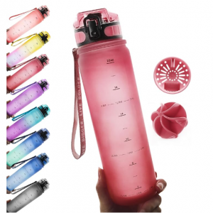 Live Infinitely 24 oz Water Bottle with Time Marker - Insulated Measured Water Tracker Screen