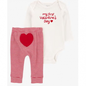 Baby 2-Piece My First Valentine's Day Bodysuit Pant Set