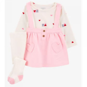 Baby 3-Piece Heart Print Jumper Set
