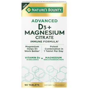 Nature's Bounty Advanced Vitamin D3 with Magnesium Citrate Immune Formula, 90 Tablets @ Amazon